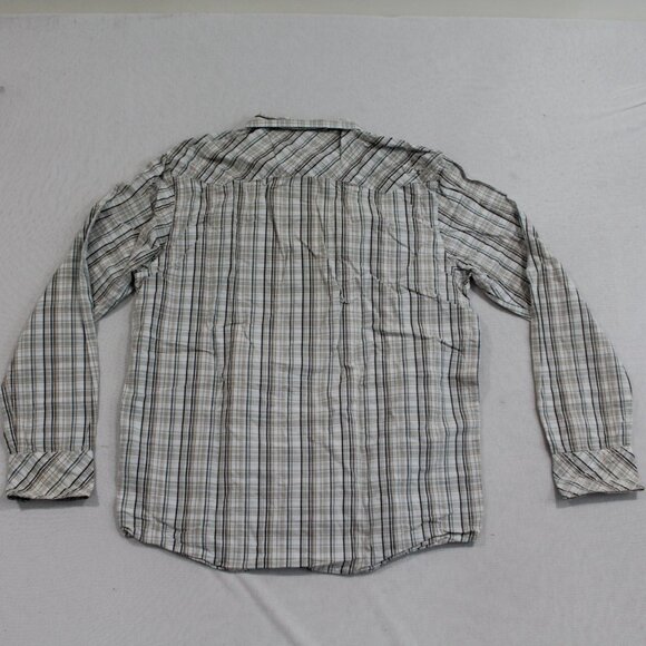 Quiksilver Other - Quicksilver Men  Beige White Button Down Shirt Long Sleeve Casual Size Small
